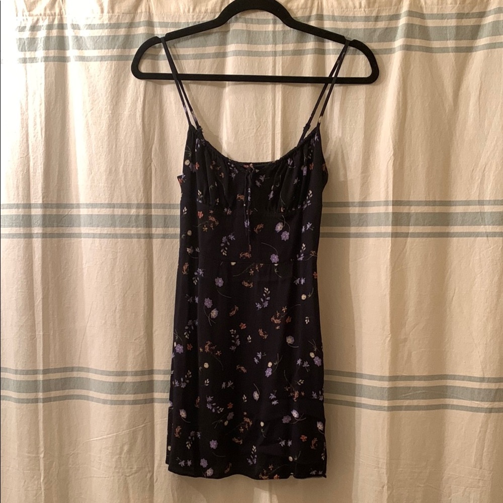 Wilfred Floral Mini Dress - Black and Purple